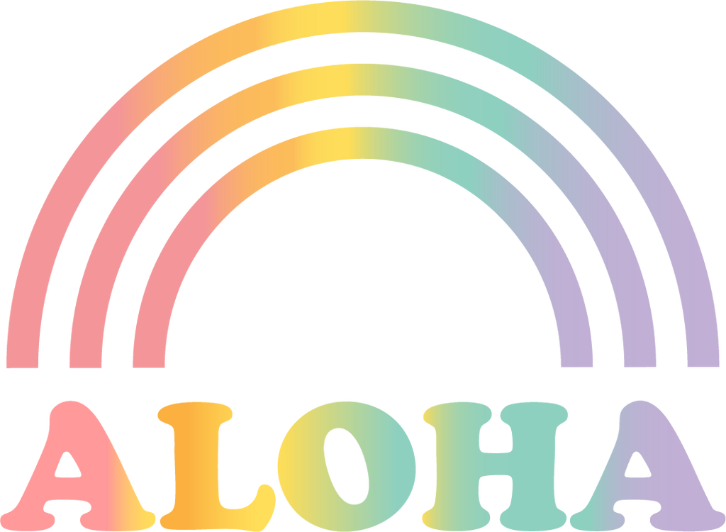 ALOHA Ombre Rainbow Sticker