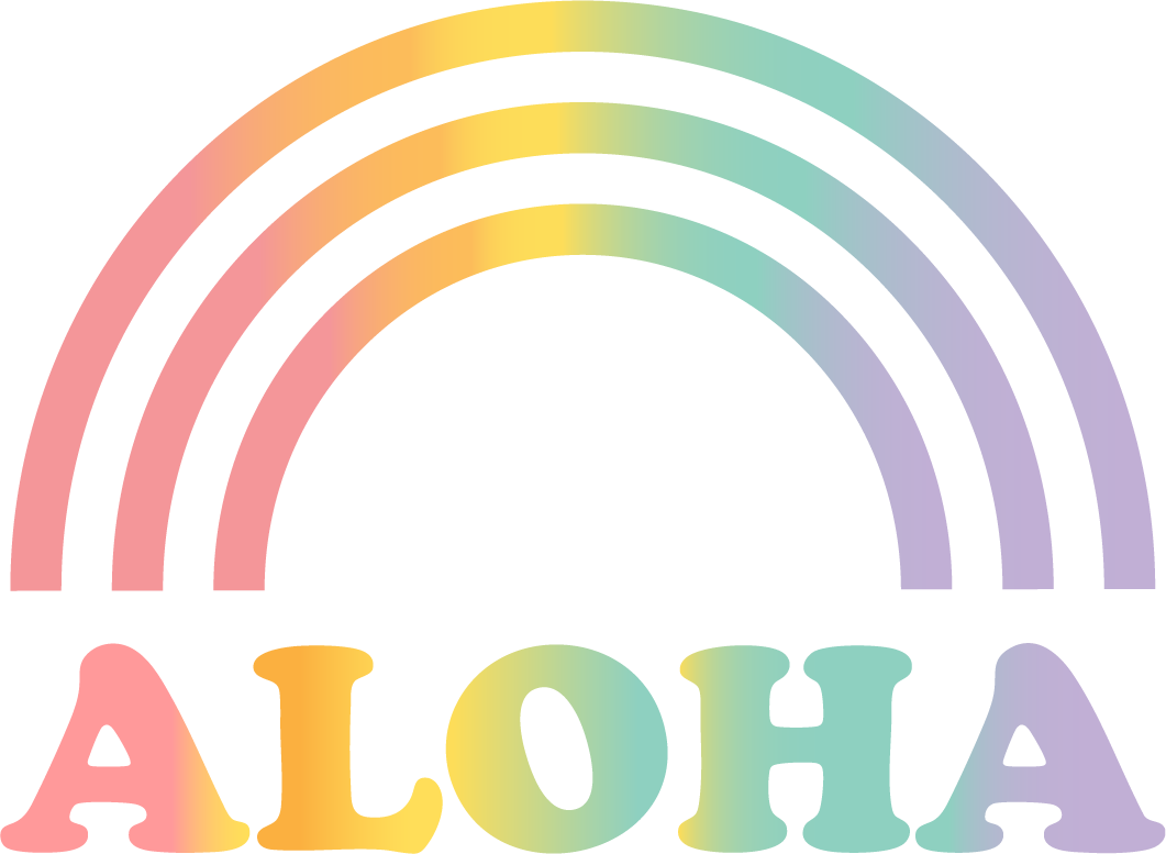 ALOHA Ombre Rainbow Sticker