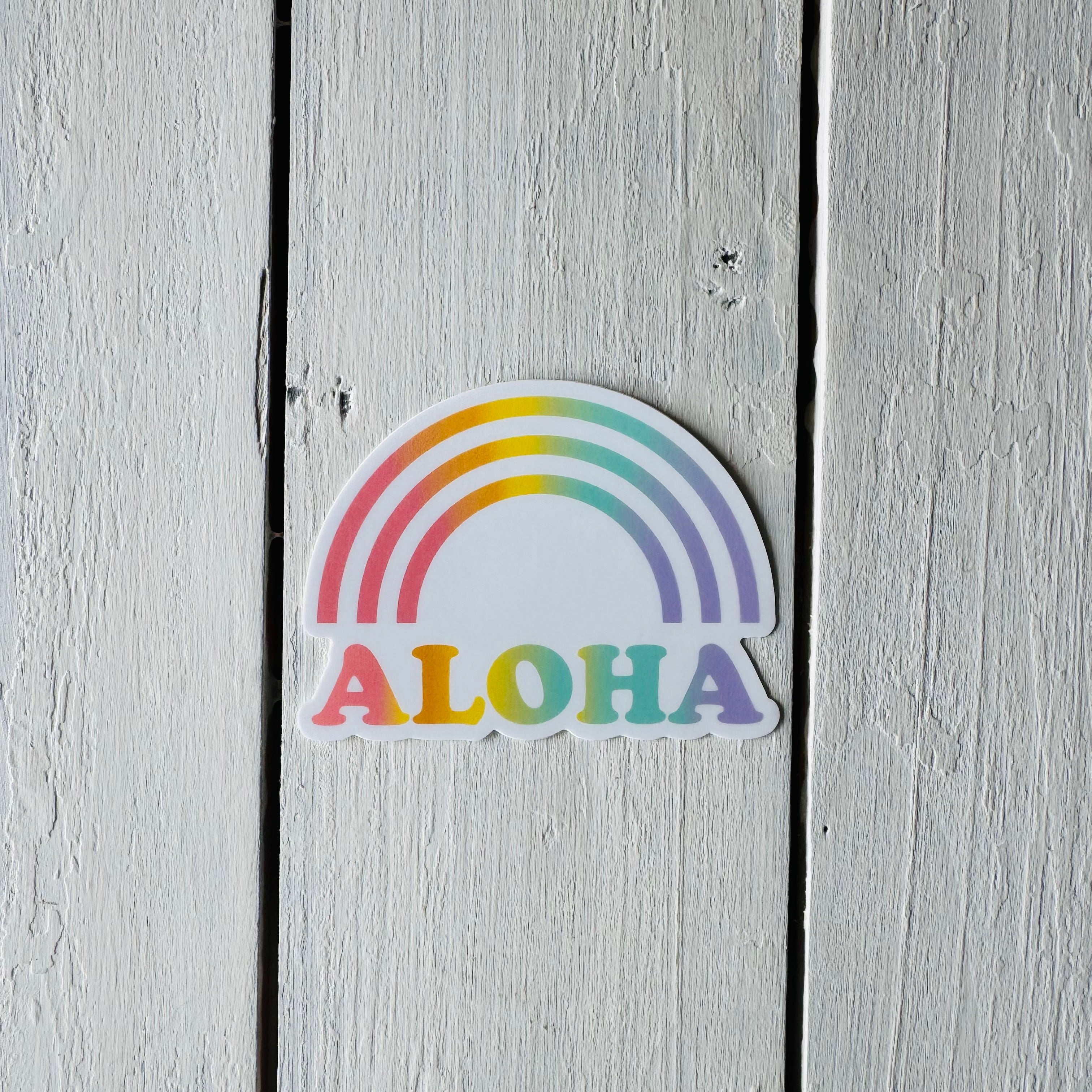 ALOHA Ombre Rainbow Sticker