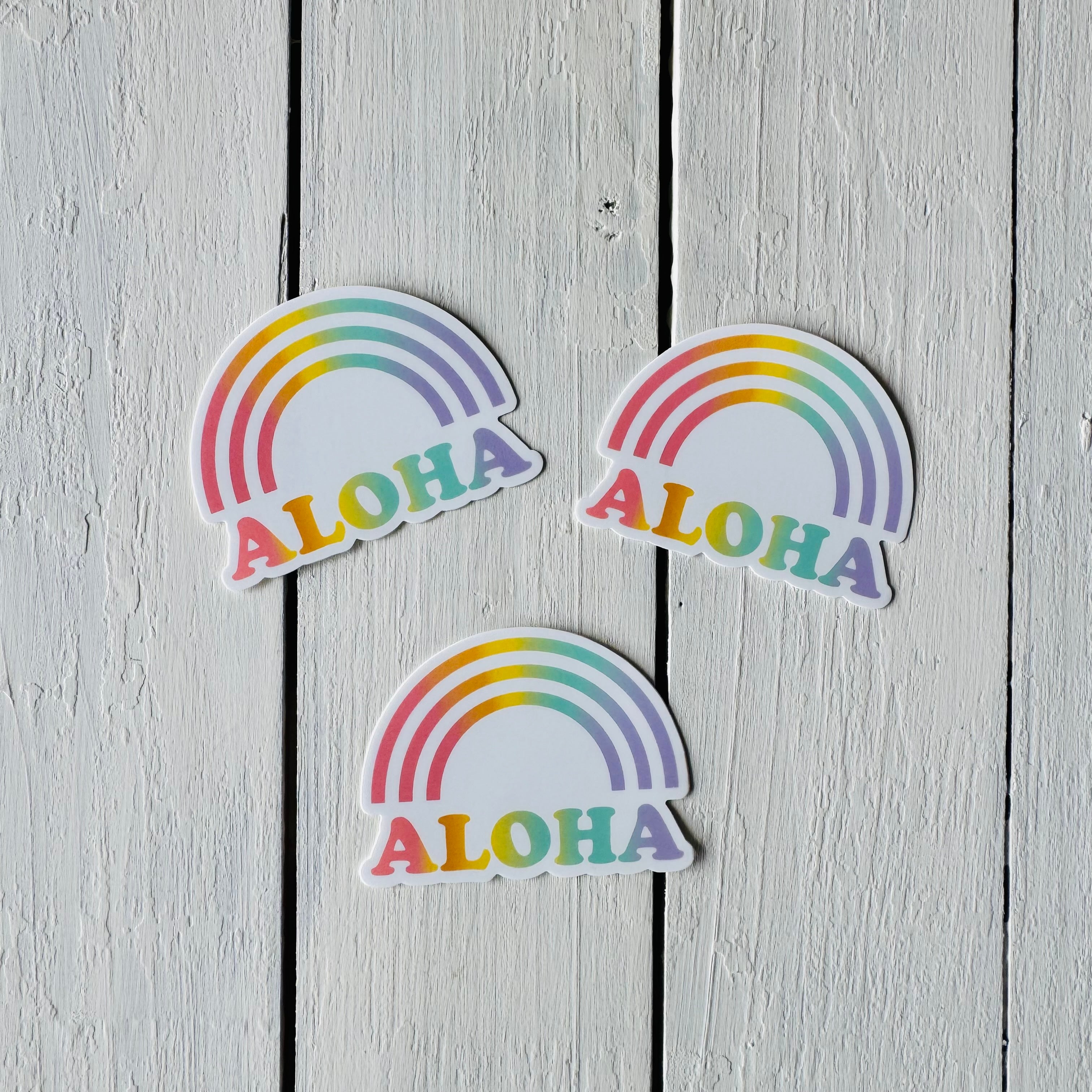 ALOHA Ombre Rainbow Sticker