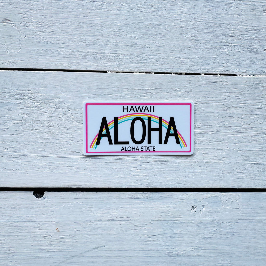 ALOHA Hawaii License Plate Sticker