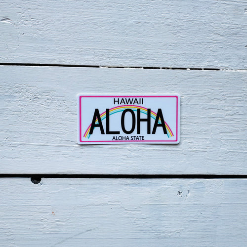 ALOHA Hawaii License Plate Sticker