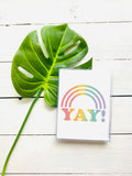 YAY Rainbow Ombre 6 Note Card Set - Set of 6 Note Cards w/ Coordinating Envelope - Stationary Paper (Copy)